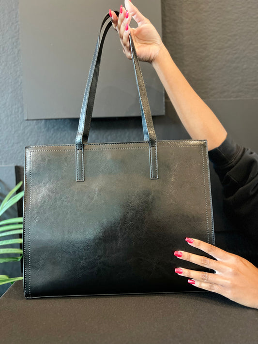 “SHE BAD” Black Geniune Leather Bag