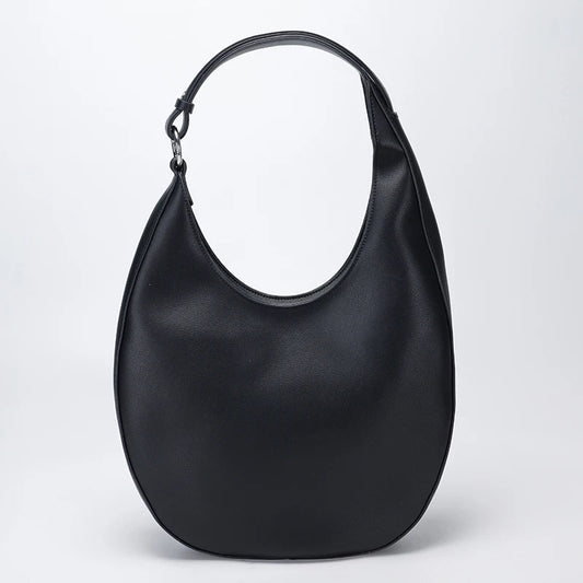 SHE BAD Half Moon Dramatic Black Genuine Leather Purse