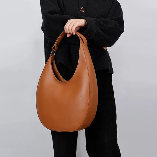 SHE BAD Half Moon Caramel Genuine Leather Purse